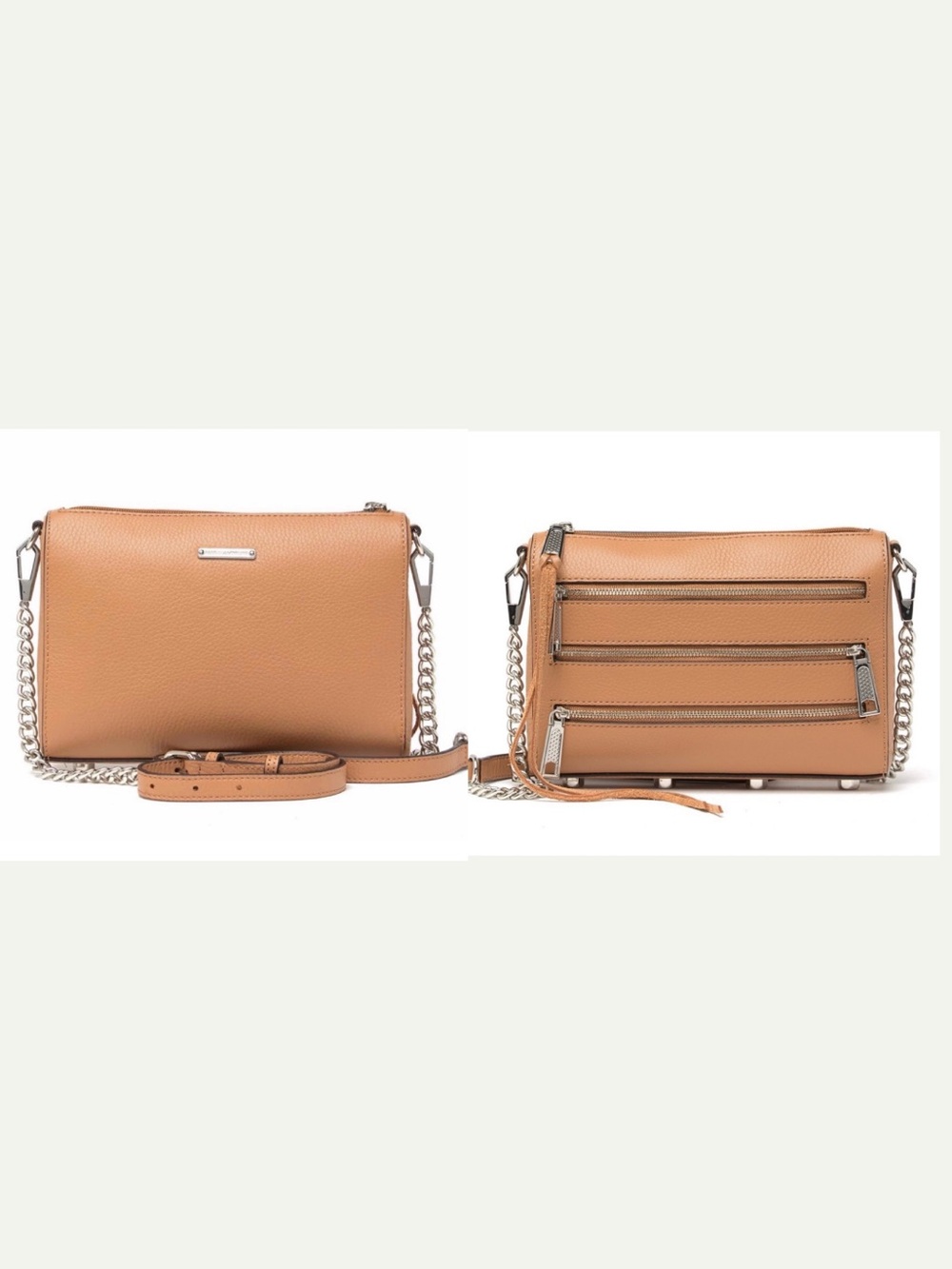 Rebecca Minkoff Leather Chain Crossbody Bag in Tan